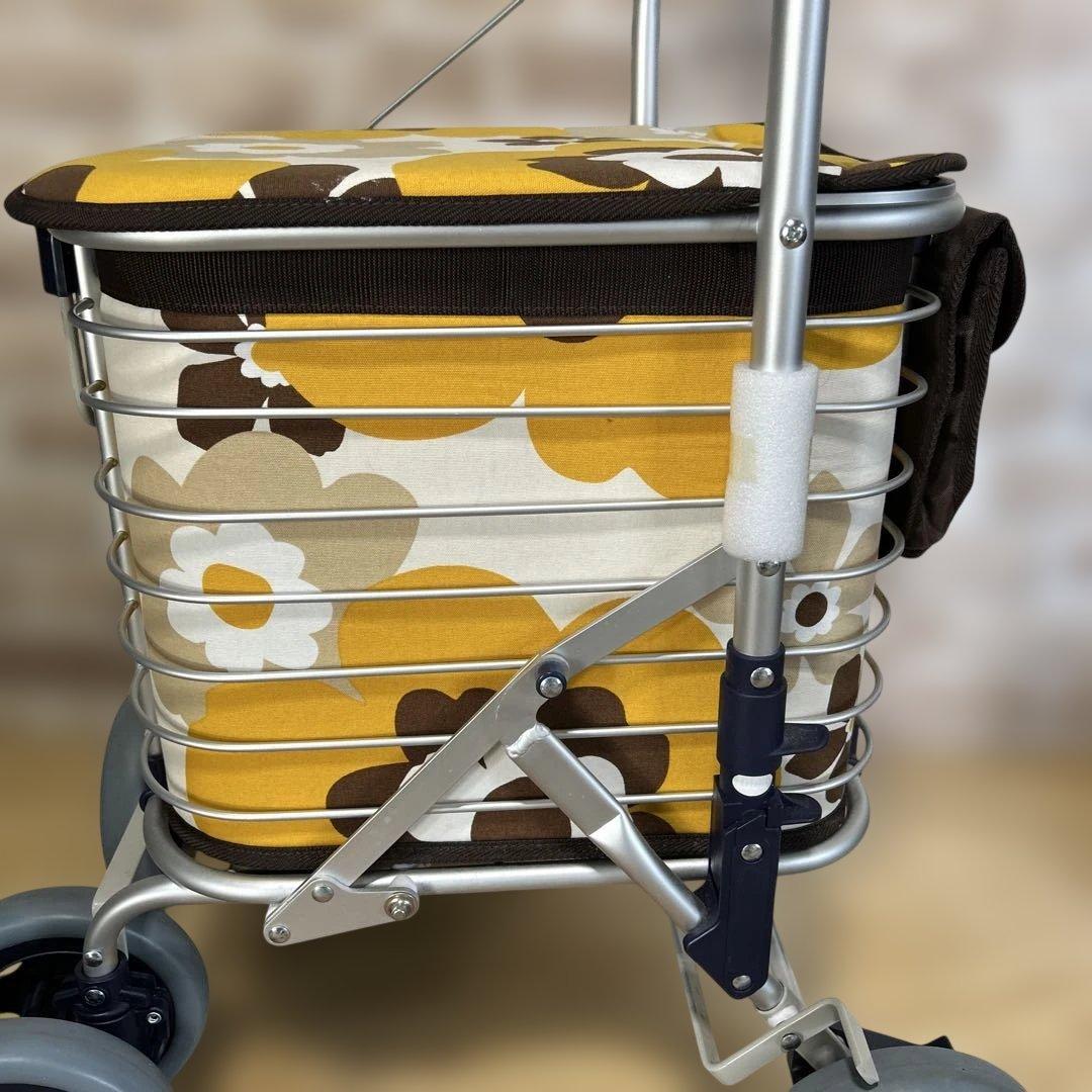 ユーバ産業 シルバーカー ショッピングカート スワレル イエロー 花柄