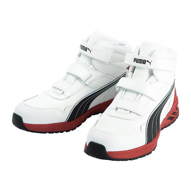 PUMA ハイカット安全靴 ホワイト/ブラック/レッド