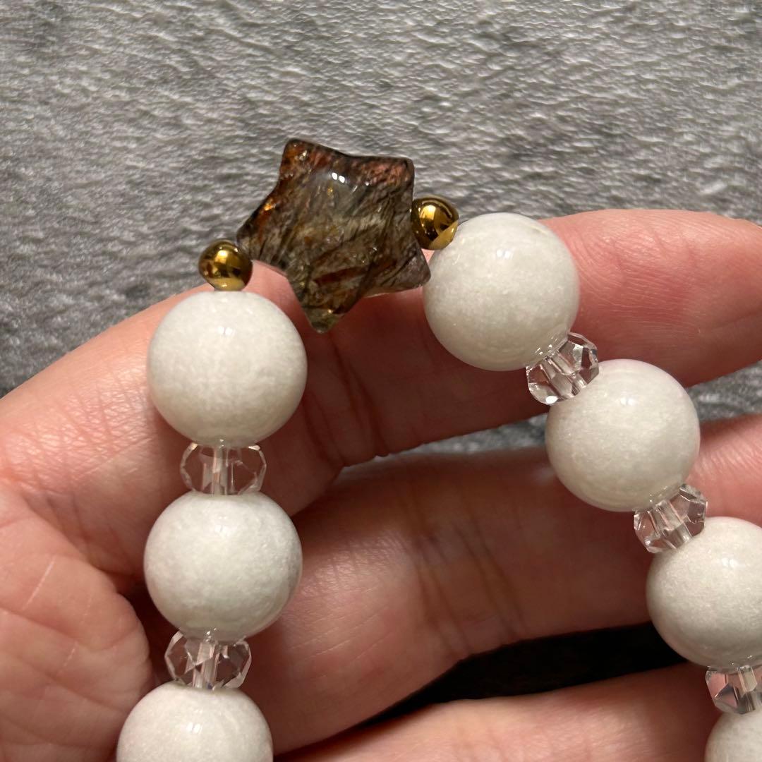 ⭐︎天然石　スーパーセブン　白翡翠　水晶　ブレスレット