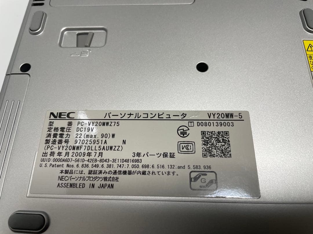 【940】NEC PC-VY20M/W-5 XP office FDD