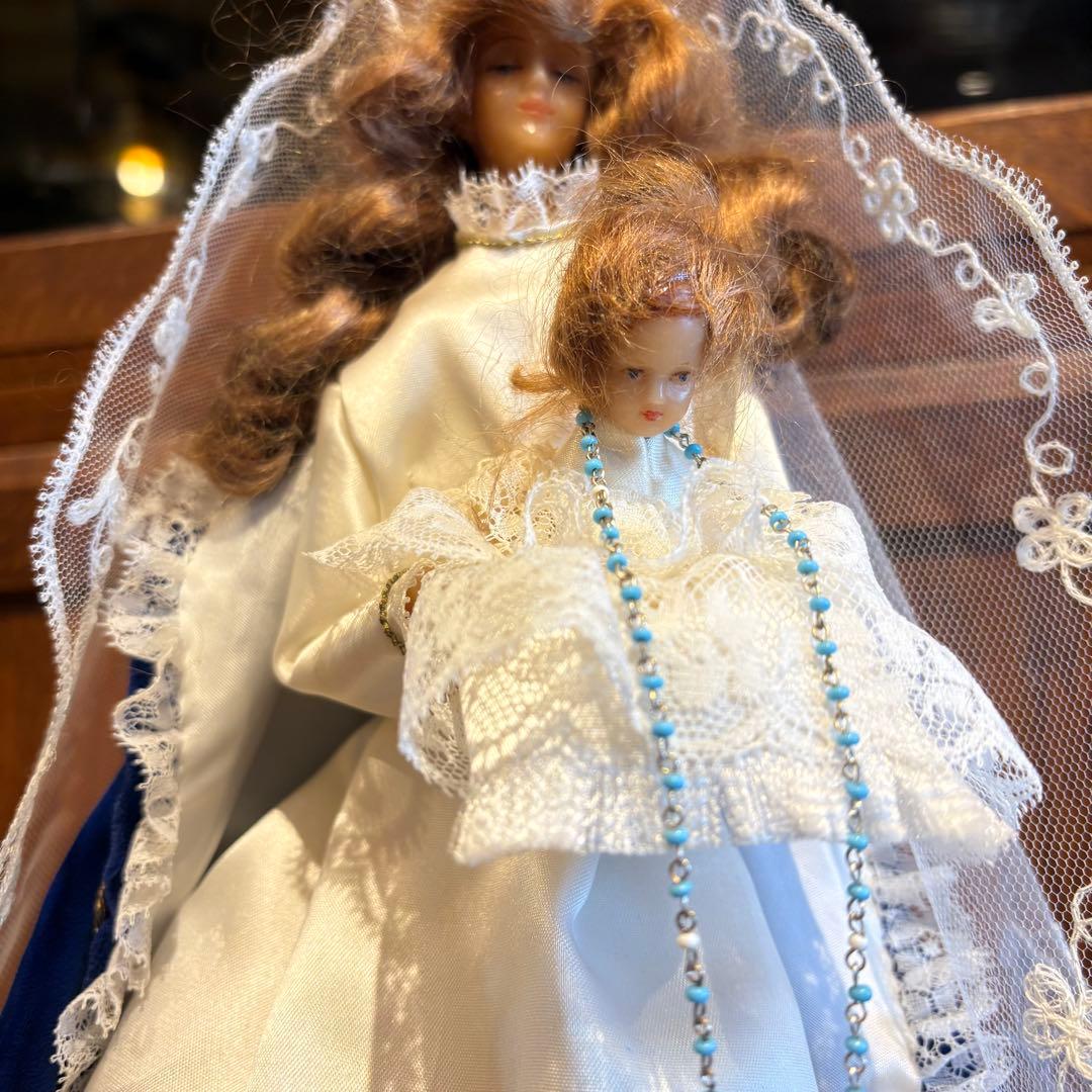 ヴィンテージ　聖母マリアとイエスのドール人形　現状品