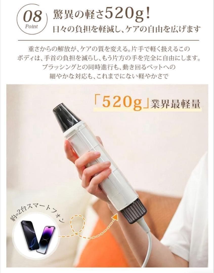petaboo ペット用ドライヤー 4アタッチメント付き　ホワイト お値下げ不可