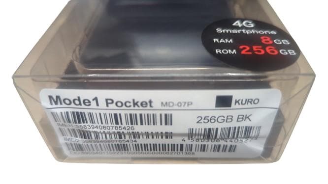 Mode1 Pocket (MD-07P) ブラック 大容量8GB/256GB