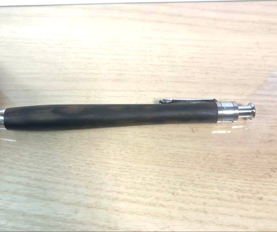 【値下げ交渉可】工房楔　黒柿孔雀杢　0.5mmシャーペン