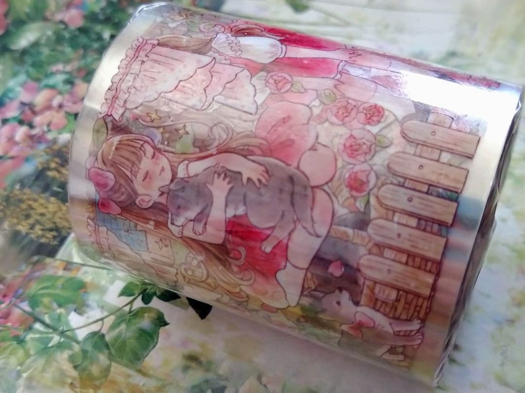 のこり１✩再販✩J148＃森林奇缘(PET)差只小恐竜切売り海外人物マステ女の子