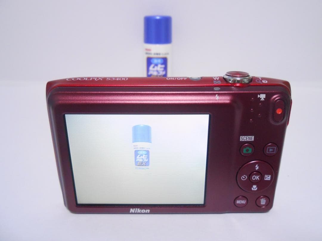 【ほぼ新品・返品保証】　ニコン　Nikon COOLPIX S3400 レッド