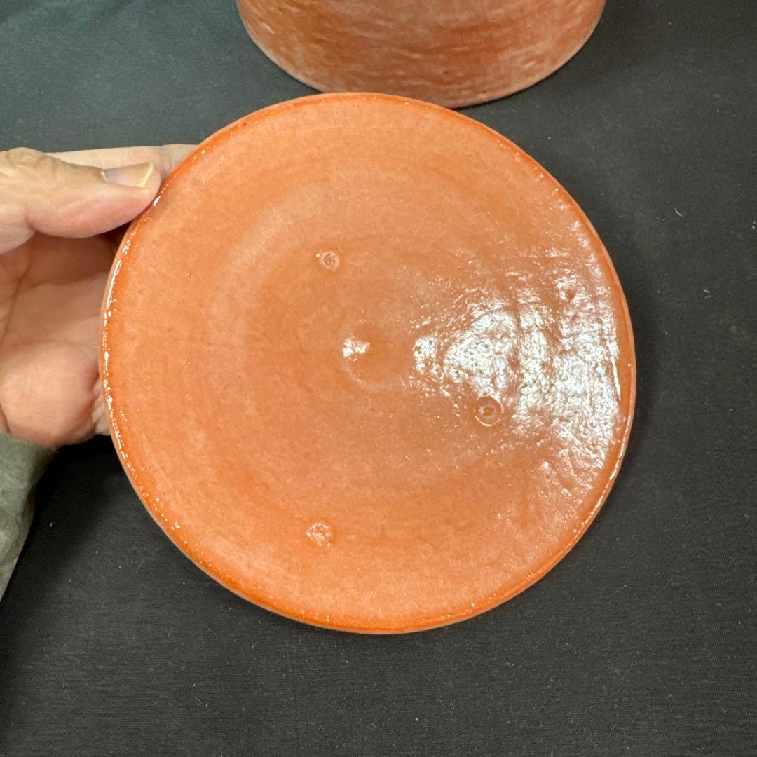 H57 送料無料　水指　赤楽　朝楽　茶道　茶道具　木箱