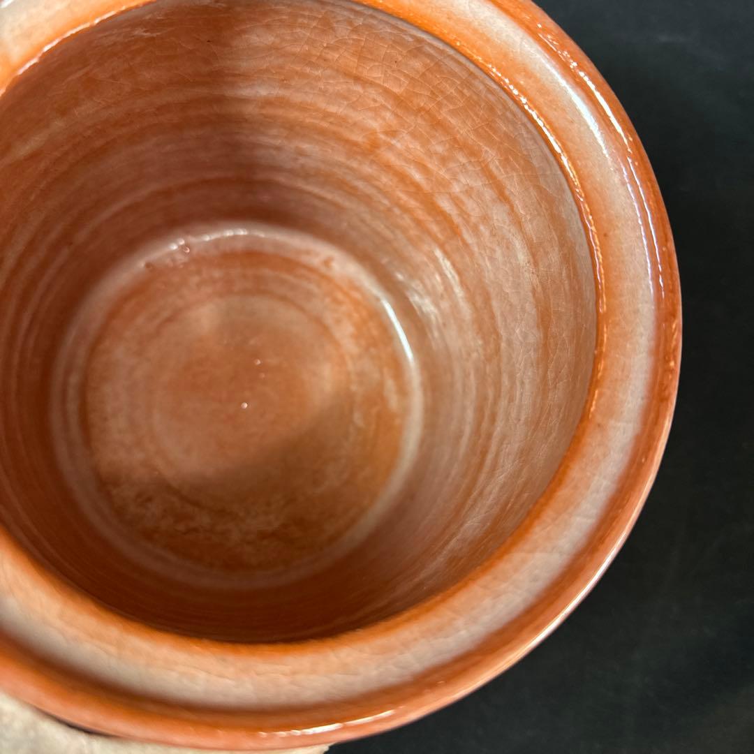 H57 送料無料　水指　赤楽　朝楽　茶道　茶道具　木箱