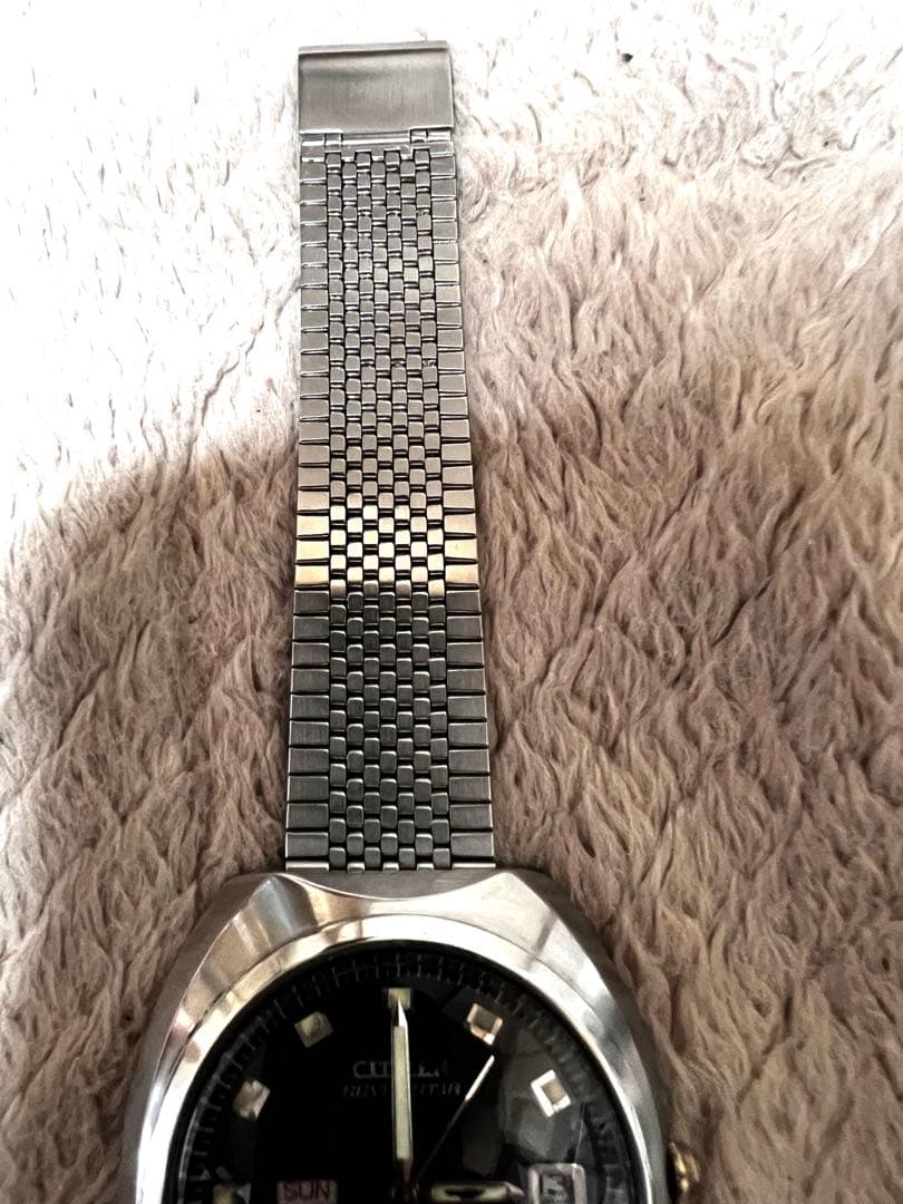美品稼働1969年代物　希少ビンテージ時計ブラック　　　　　custom7