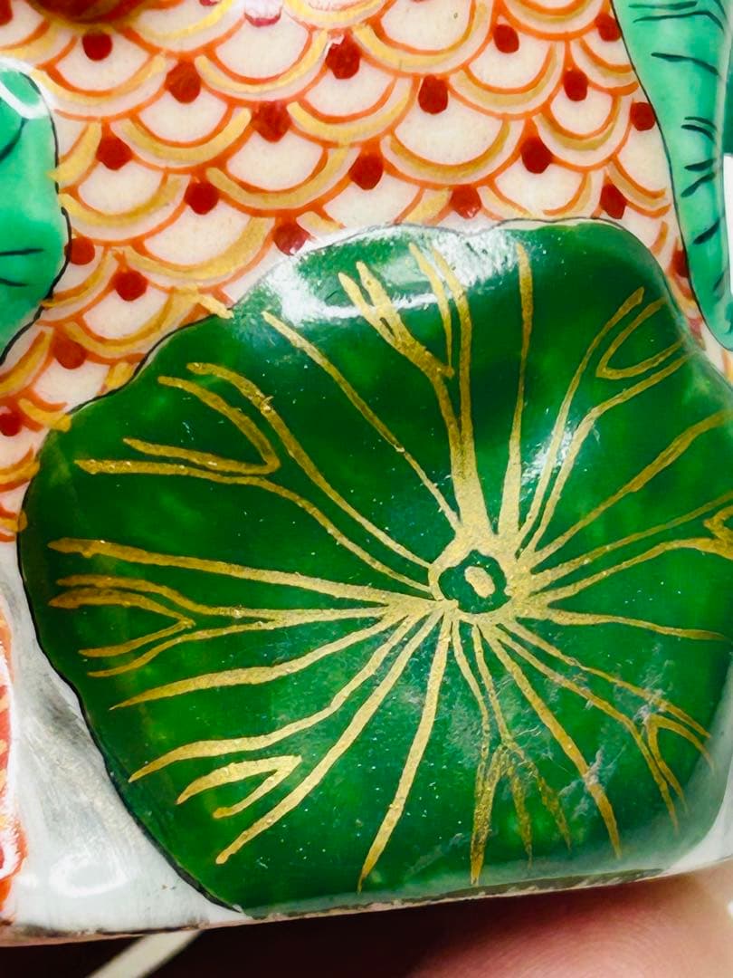 中国 景德鎮 陶磁 手絵 鼻煙壺 鯉魚躍龍門（りぎょ やく りゅうもん）