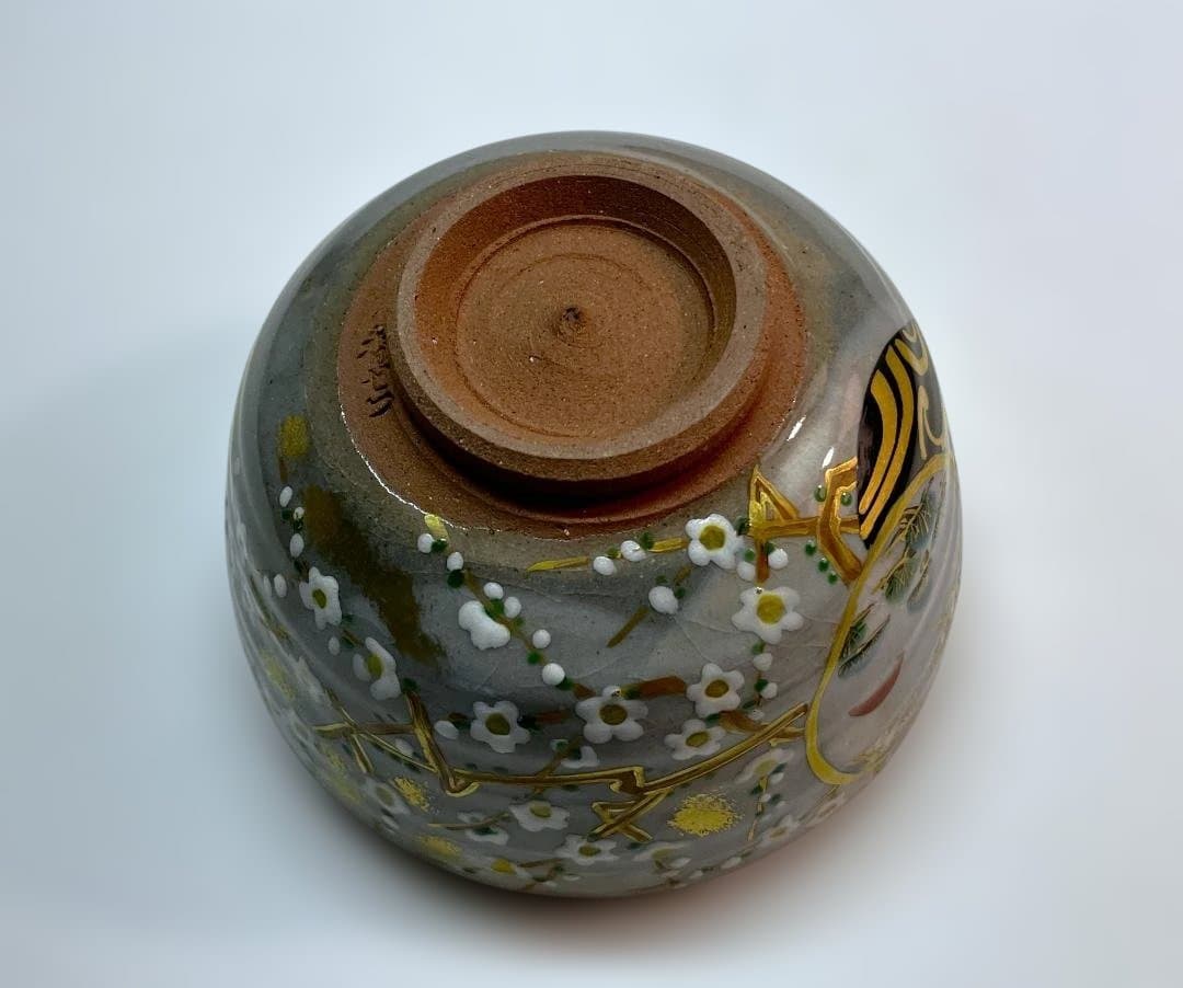 京焼の茶碗 木製箱入り　宮川香雪作　琳派模様　茶道具　美品