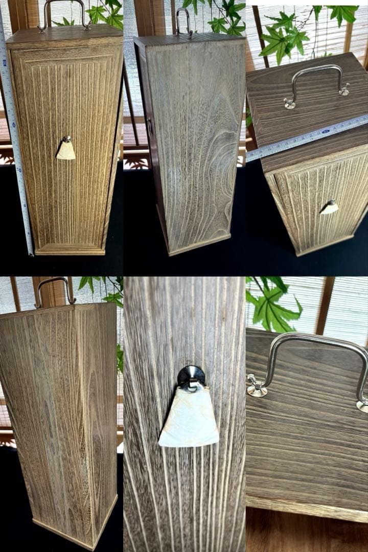 茶道具　未使用 短冊箱 焼桐製お点前揃付未使用 靖桐　飛び青磁 松樂与平 在銘