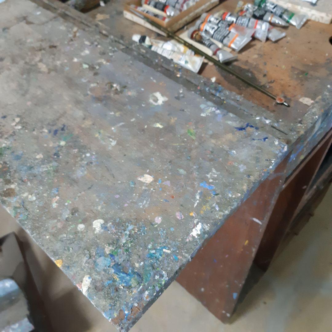 画材　引き出し　木製　画家　油絵　パリ　アンティーク　骨董
