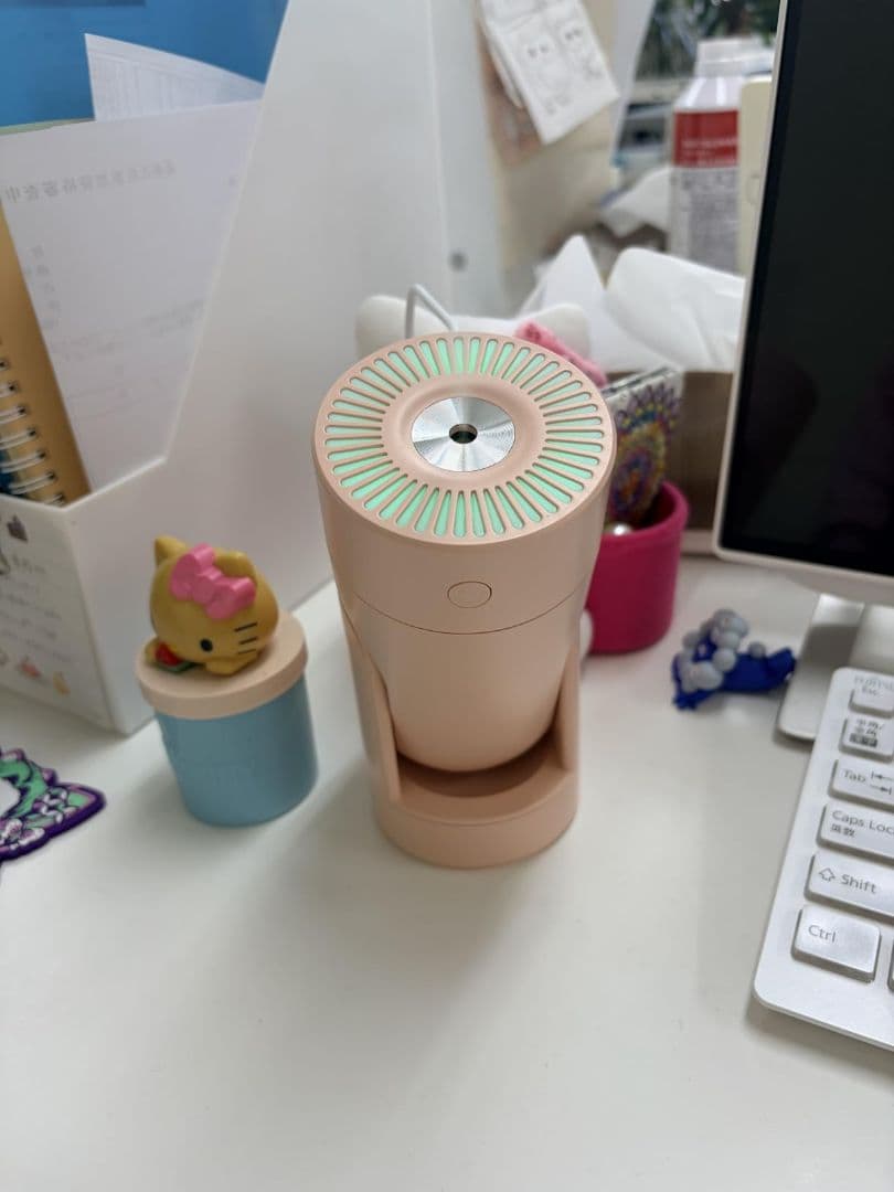 卓上型加湿器 ホワイト ピンク LEDライト付き