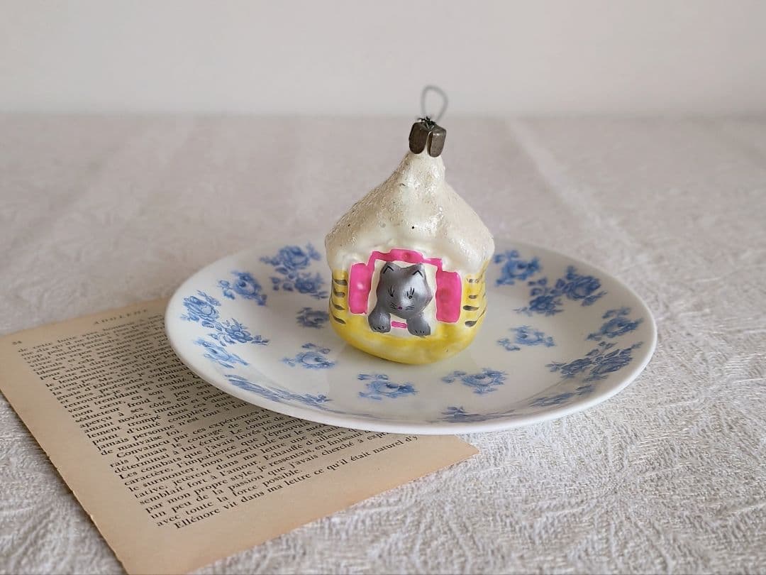 * old ornament ❀ おうち猫ちゃん グレー＆イエロー・ピンク