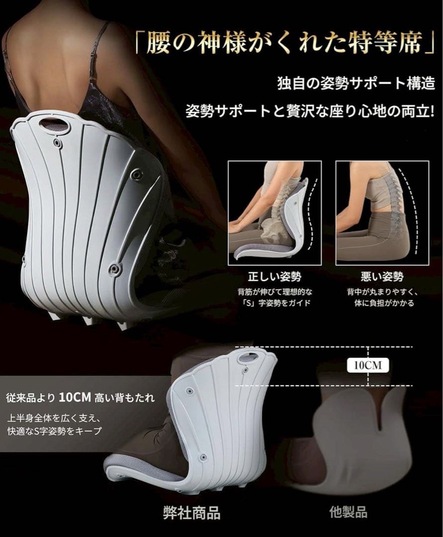 姿勢サポートチェア 背筋矯正 腰痛対策 クッション付き 在宅ワーク デスクチェア