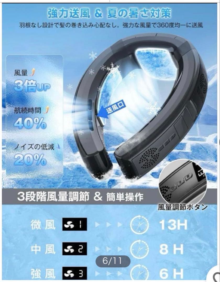 美品2025年ネッククーラーLY02 PRO冬夏兼用 冷却プレート 首掛け扇風機