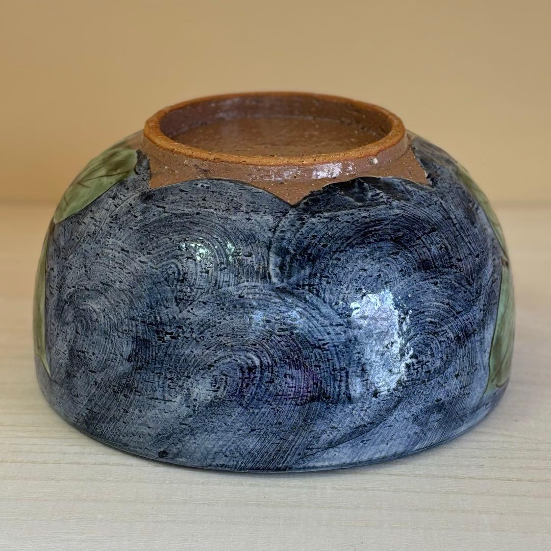京焼 陶葊 土渕 陶あん窯 大鉢 色絵付け 紫陽花柄 直径約21cm 1個