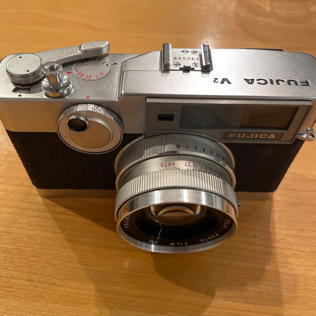 FUJICA V2フィルムカメラ レザーケース付き