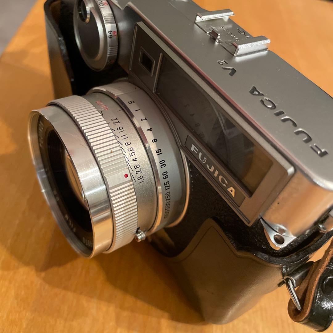 FUJICA V2フィルムカメラ レザーケース付き