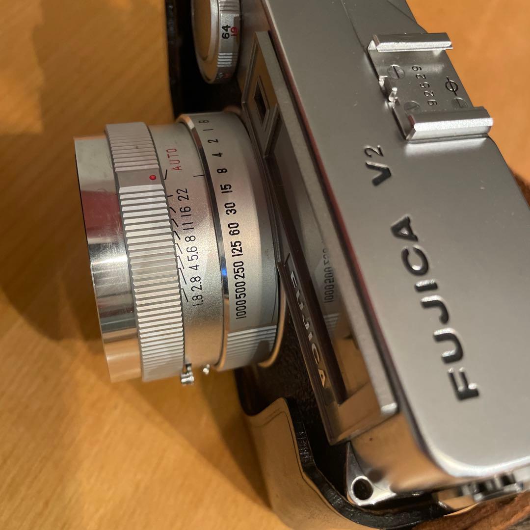 FUJICA V2フィルムカメラ レザーケース付き