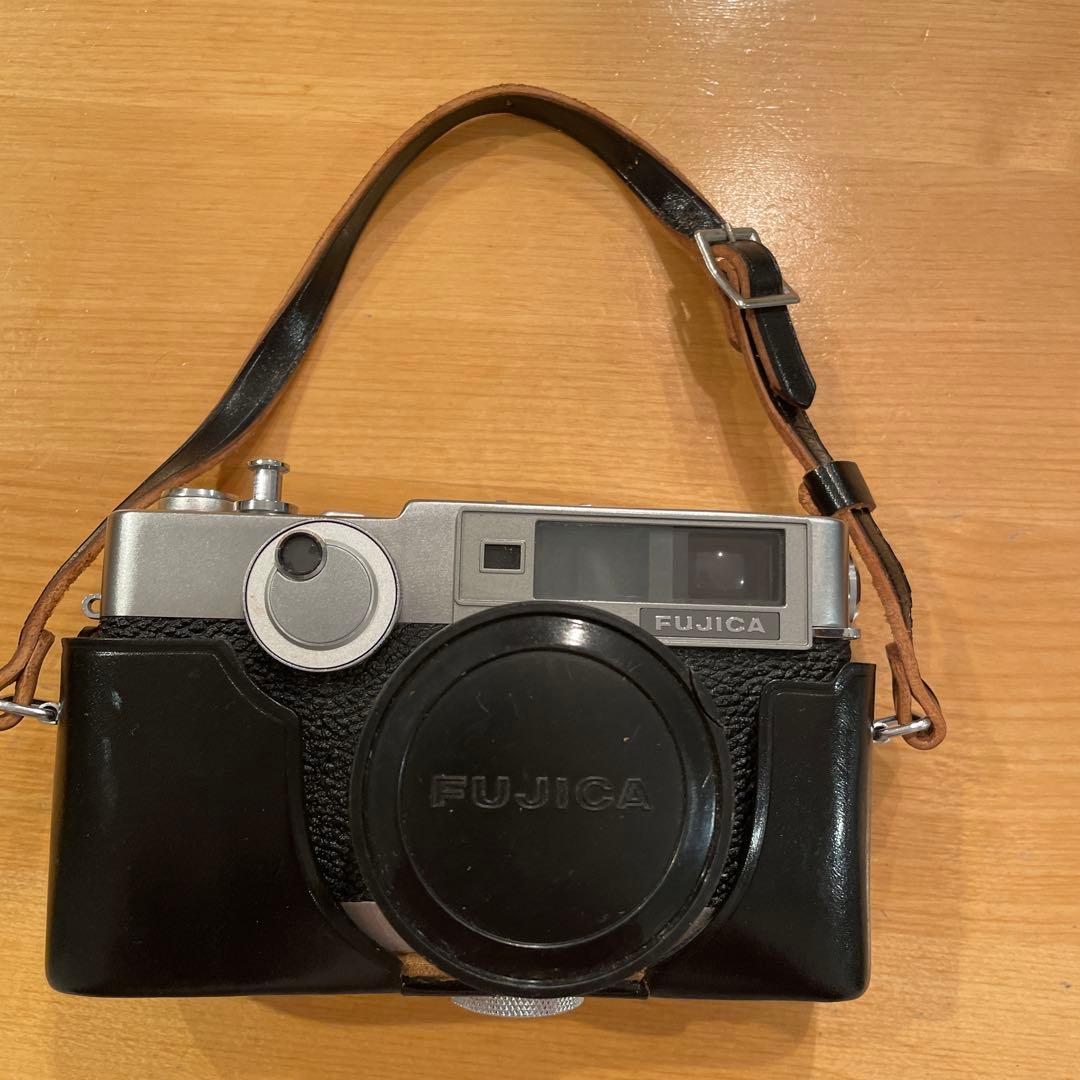 FUJICA V2フィルムカメラ レザーケース付き