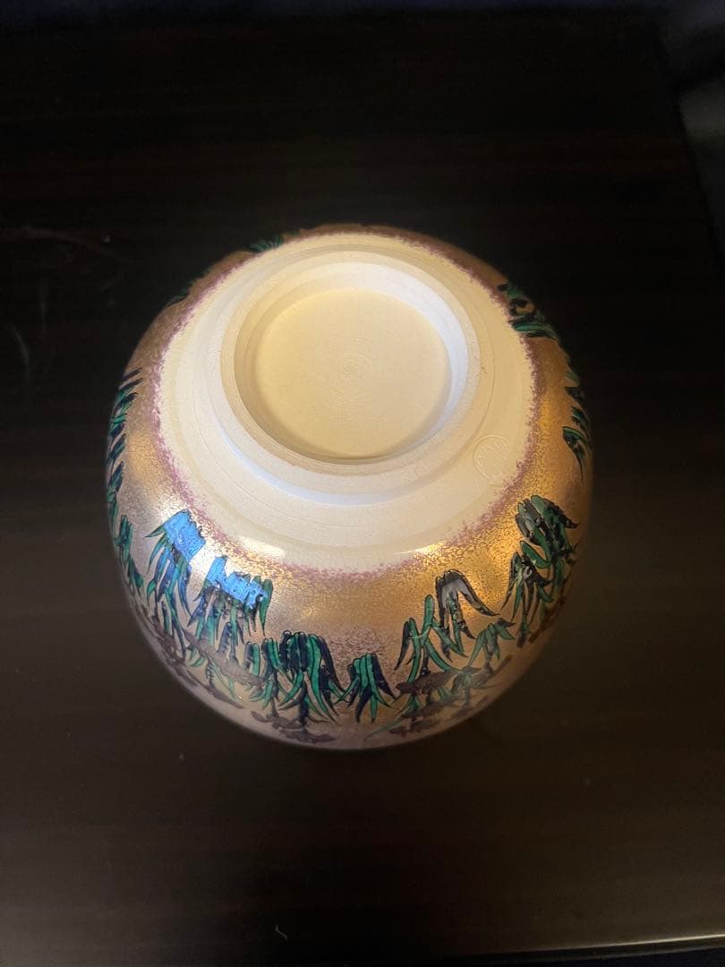 光琳写燕子花図茶盌　美濃 加藤良峰　共箱