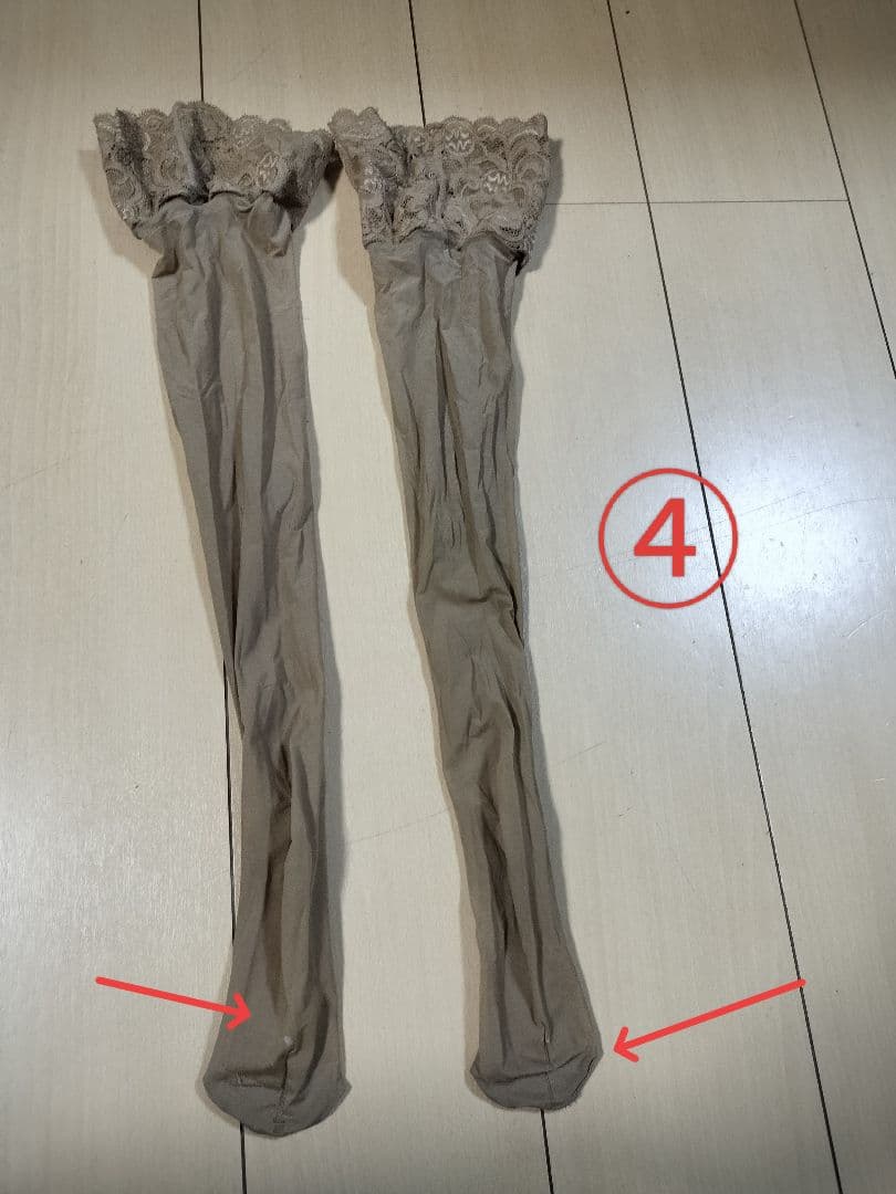 【4点セット】マルコ 太もも丈ストッキング （良品＋訳あり）