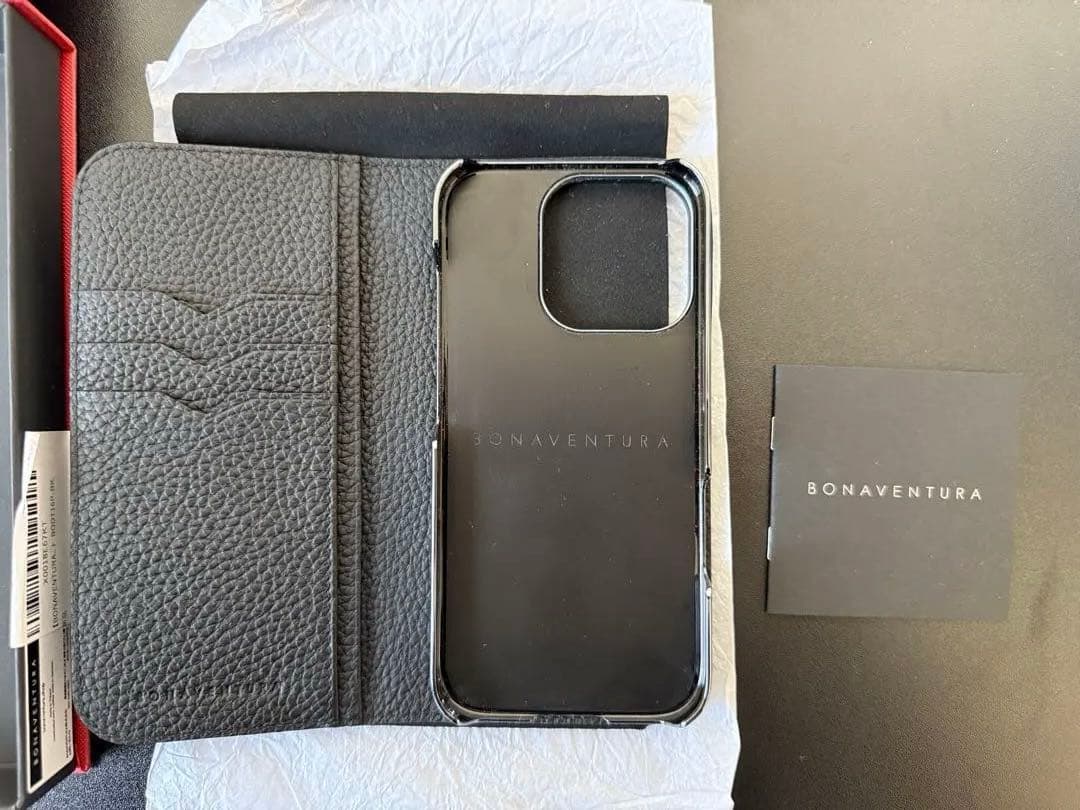 iPhone16 Pro BONAVENTURAケース 手帳型 BLACK