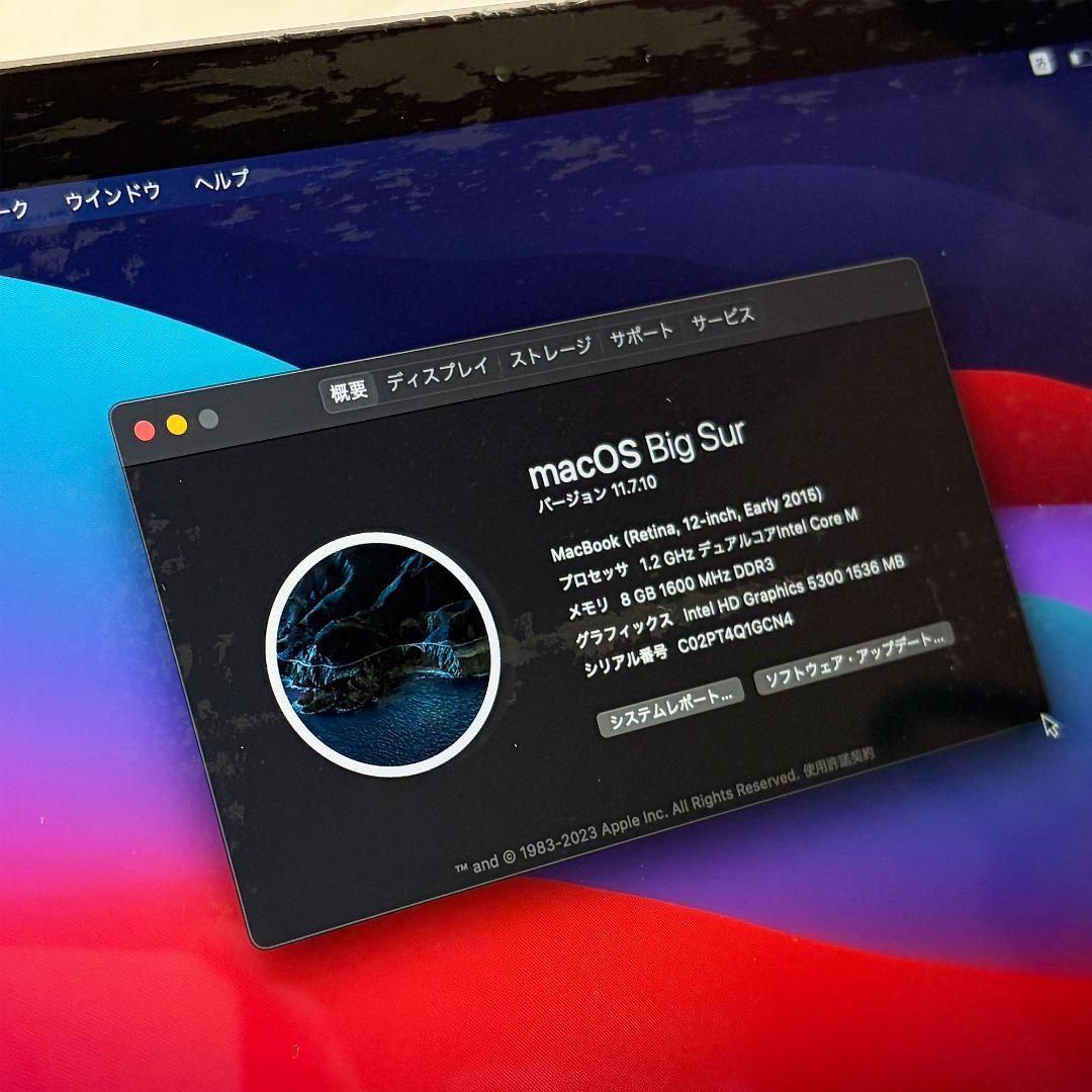 【ジャンク】MacBook12 2015 8GB/512GB USキー Sグレイ