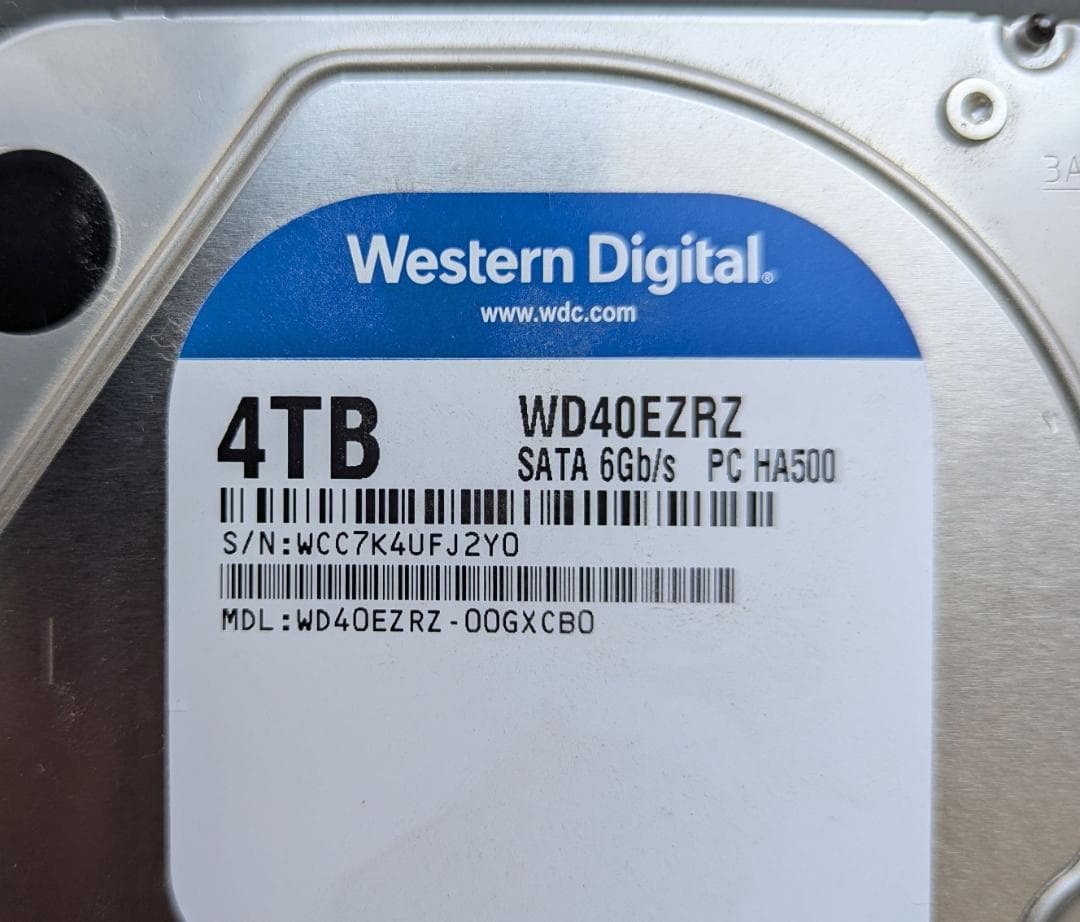 ⑤【動作確認済】Western Digital WD40EZRZ 4TB HDD