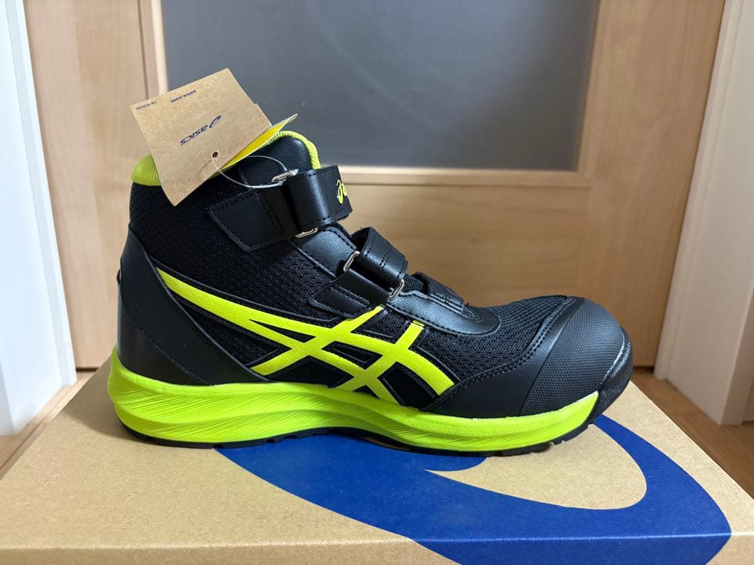 新品　アシックス安全靴ウィンジョブ CP216 ブラック/ネオンライム26.5㎝
