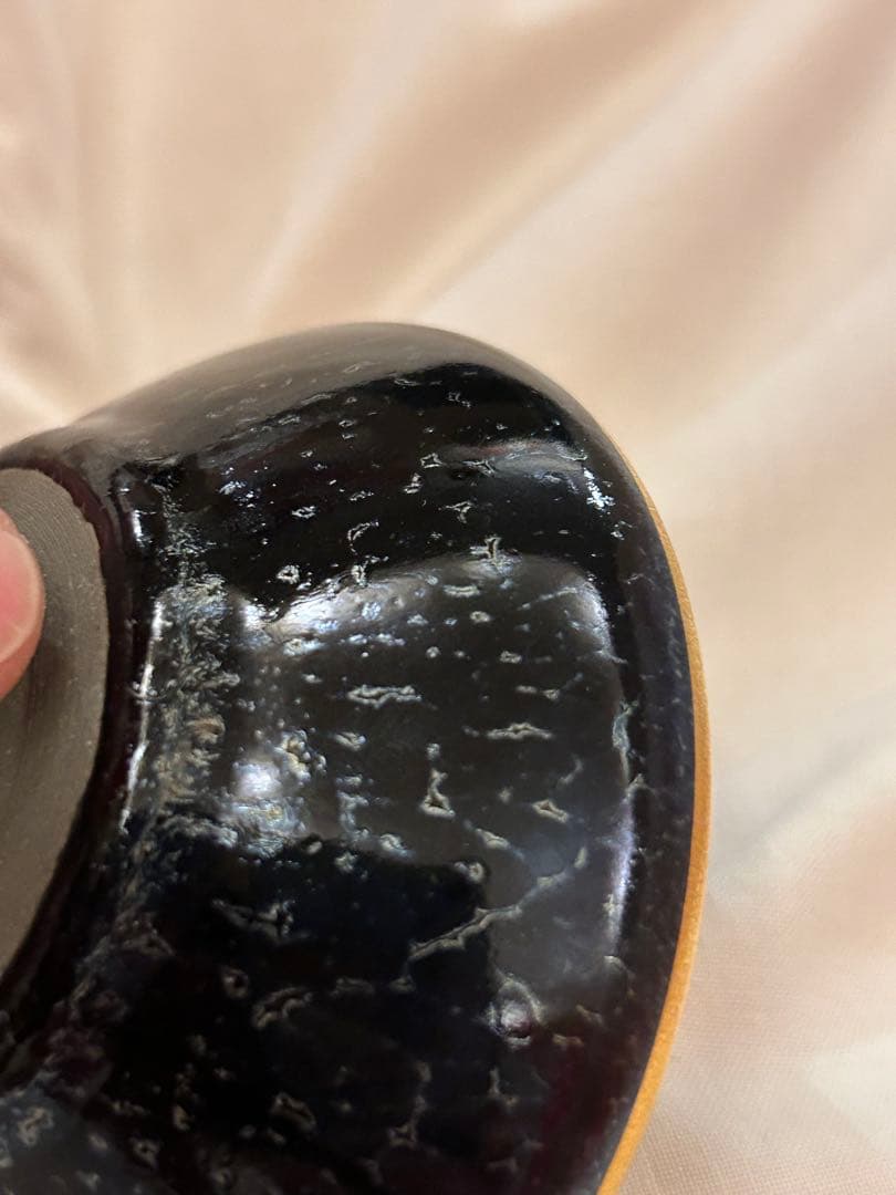 銘有　中国古美術　蒔絵の棗　天目茶碗　龍顔に鳳凰の体　呑み口金塗り 箱付き　建盞
