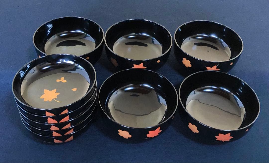 割引‼️《レ》輪島塗 嵐山蒔絵 煮物椀5客 木製漆器 木箱　251104う3