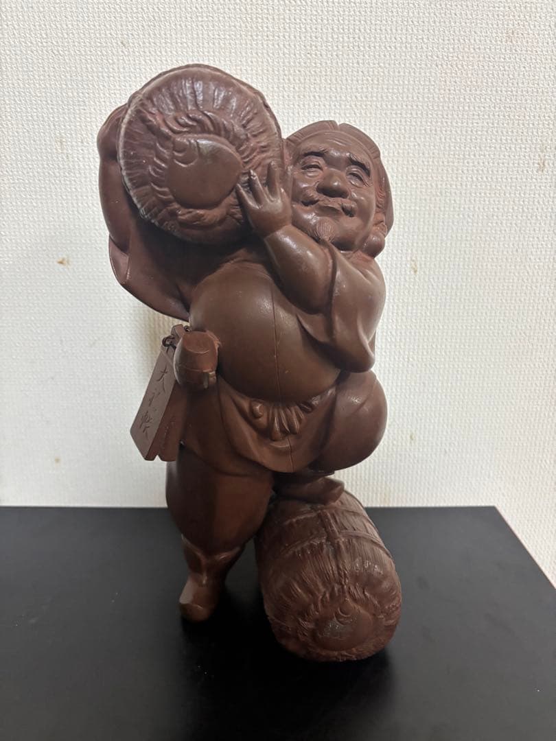 大黒天　骨董　銅製置物 秀峰　高さ31cm 重さ5.8kg
