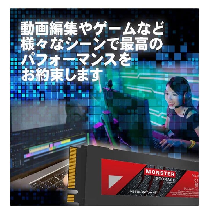 内蔵型SSD Monster Storage Lexar SSD 2TB NVMe Gen4