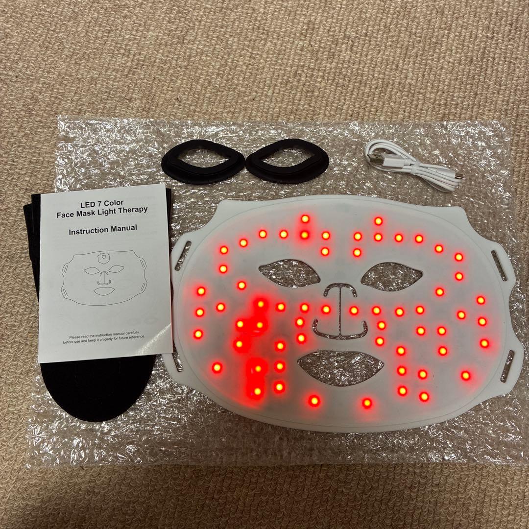 美肌7色LED フェイシャルマスク 美顔器 コラーゲン生成 シミシワニキビケア