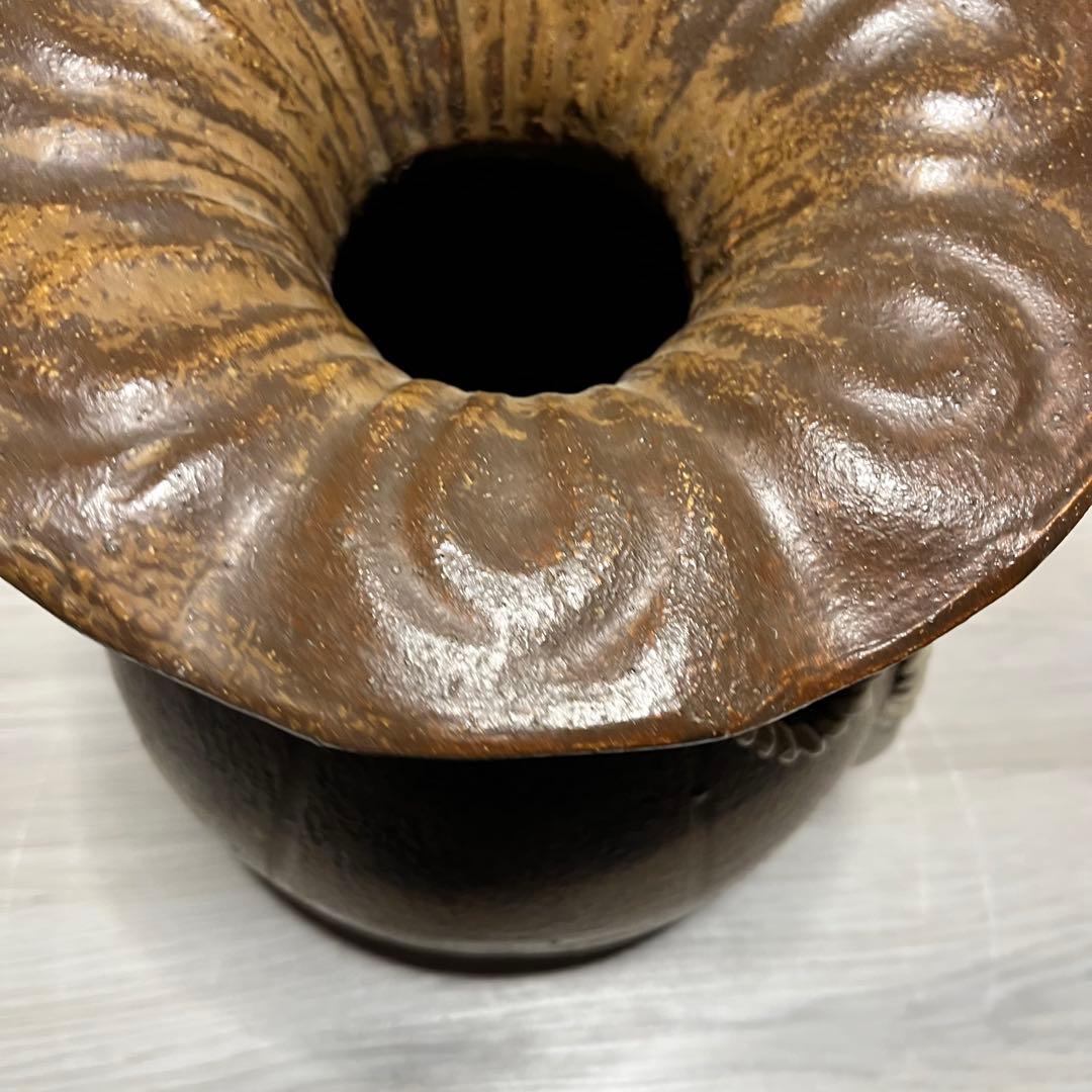 A*e様 信楽焼 宝袋 陶器製 ネズミ付き置物 高さ37cm 骨董
