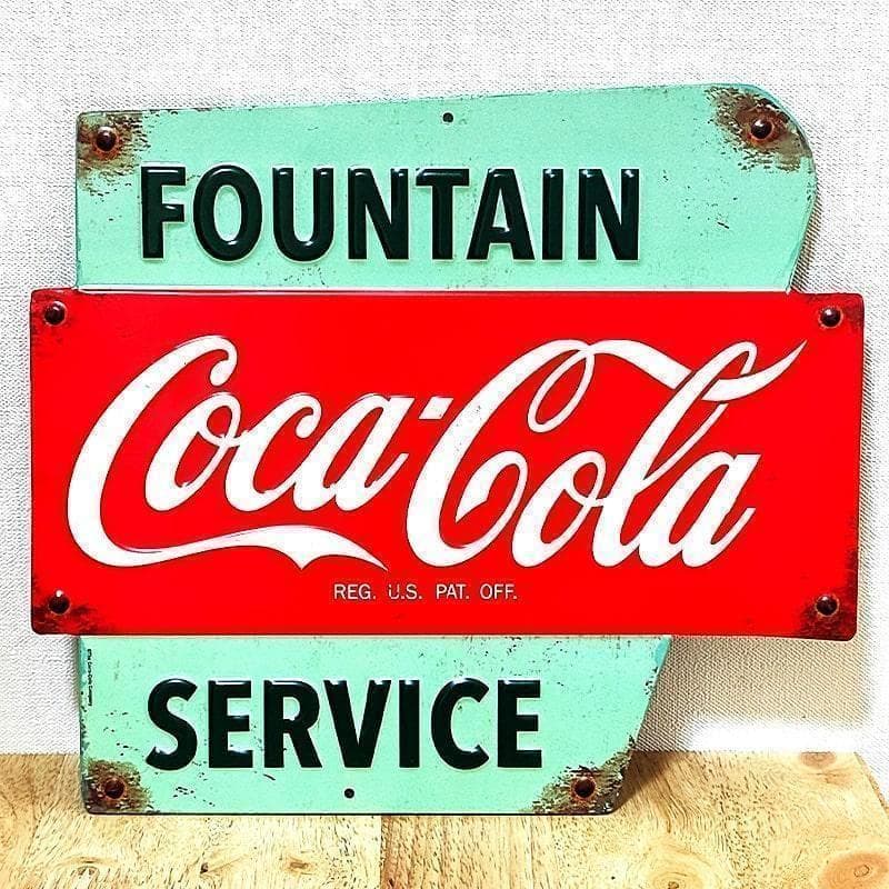 ブリキ看板 コカコーラ エンボスメタルサイン COCA-COLA ロゴ 壁飾り