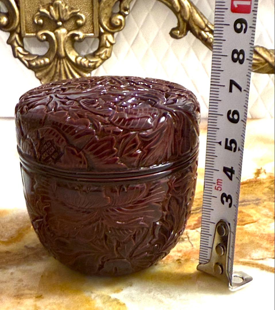 ⭐︎美しい牡丹　村上堆朱　漆器 棗茶道具伝統工芸