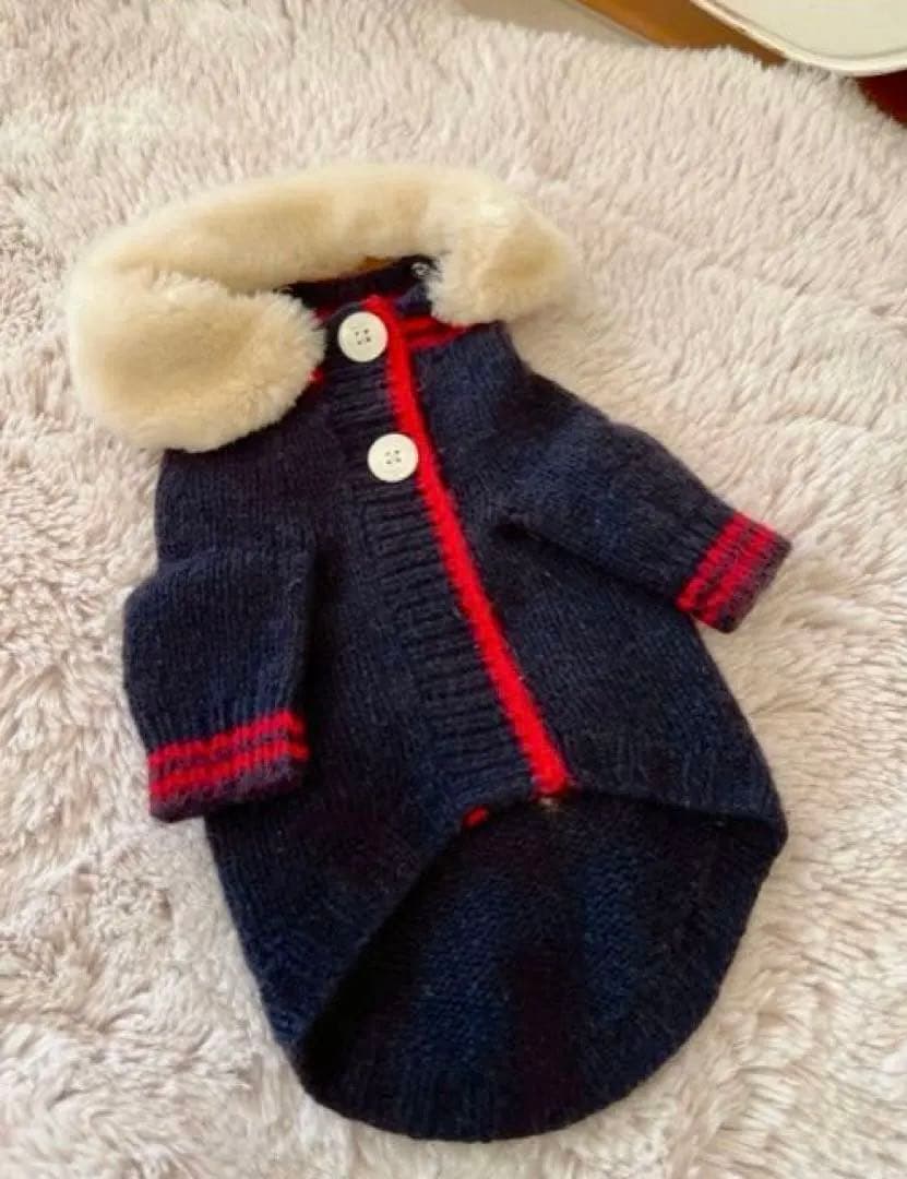 美品❣️fifi&romeo フェイクファー付きカーディガン（被りタイプ）Mサイズ