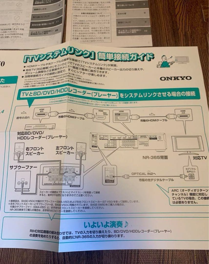 オンキョーONKYO NR-365 AVレシーバー システムセット
