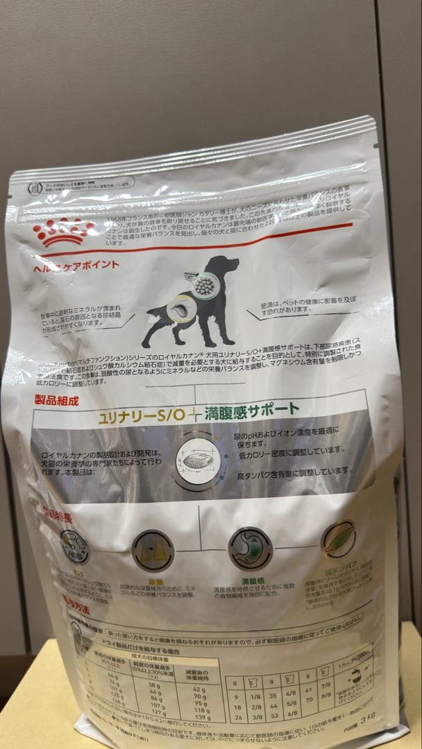 【新品】ロイヤルカナン ユリナリーS/O＋満腹感サポート 3kg