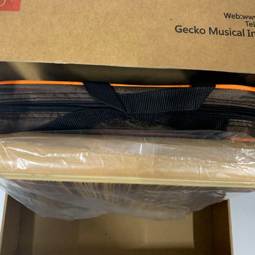 GECKO カホンデラム 木製手鼓 携帯型 八角形 打楽器 収納バッグ付き