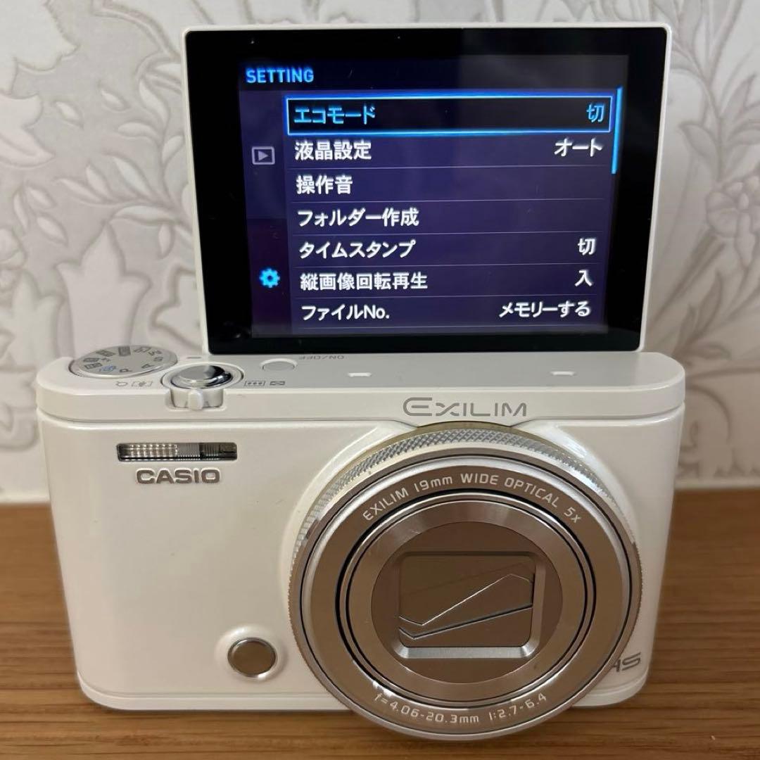 【美品】CASIO EX-ZR4100 自撮り 超広角19mm ホワイト