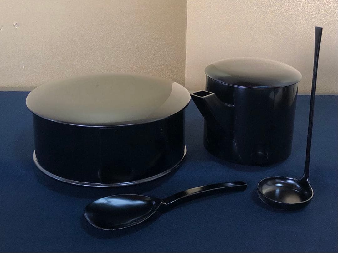 《R》懐石道具 飯櫃 湯斗 杓子 湯の子すくい 木製漆器　260316A2