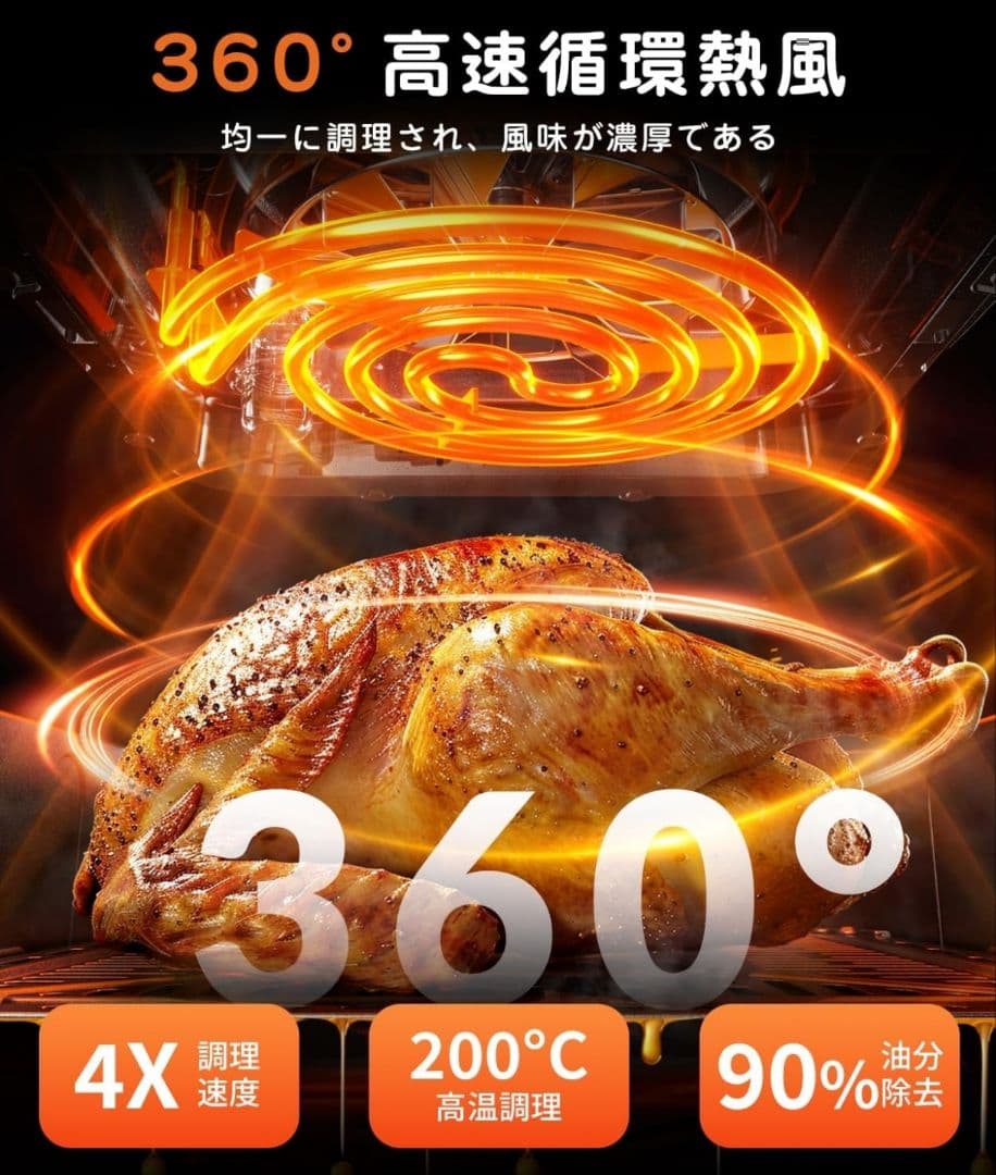 ノンフライヤー 4.5L 【2026年新型・1台7役・可視窓付き】