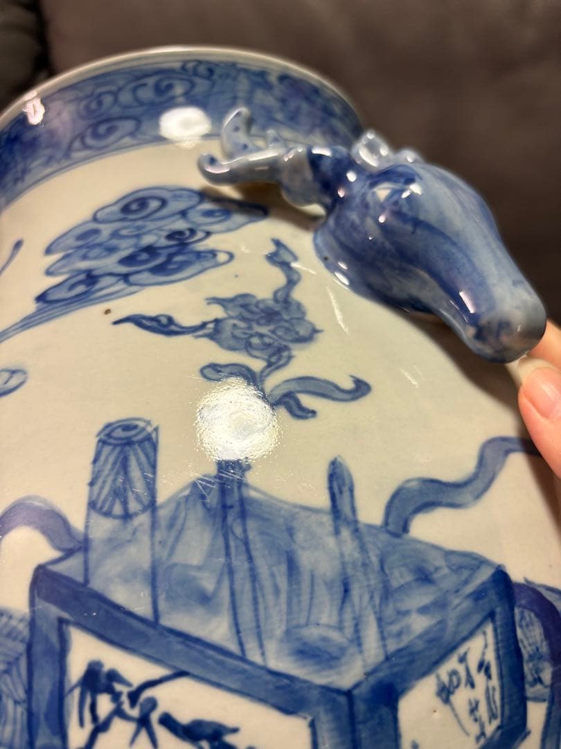 シカ壺　置物