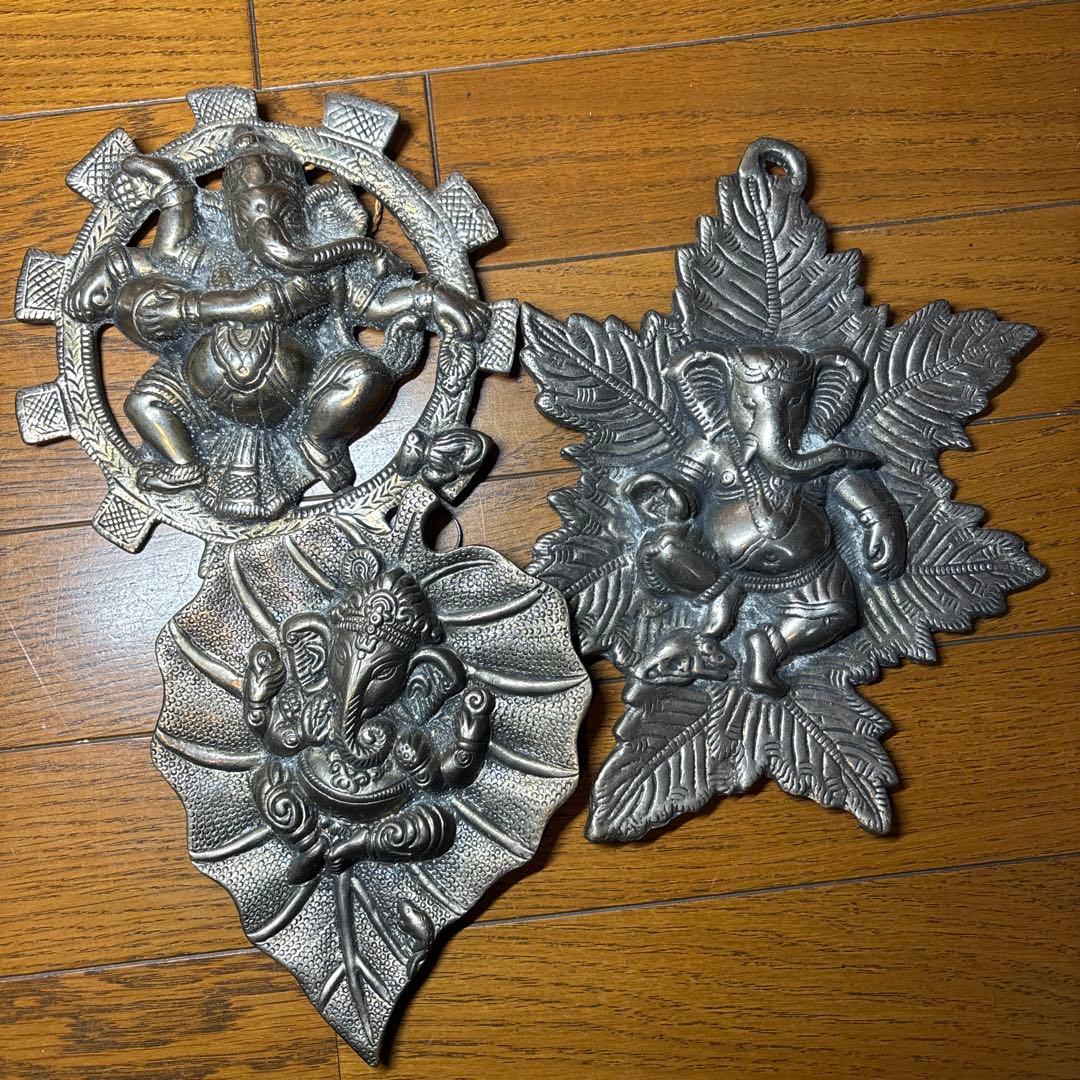 金運・学問の神様 ガネーシャ 壁掛け 4種セット 19〜26cm