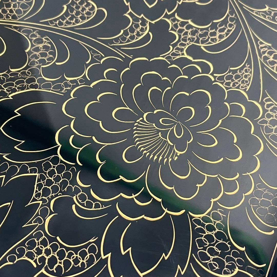 本日限定 輪島塗り 玉峰作 三重箱 漆器のアソベ 蒔絵 金彩 牡丹唐草 重箱
